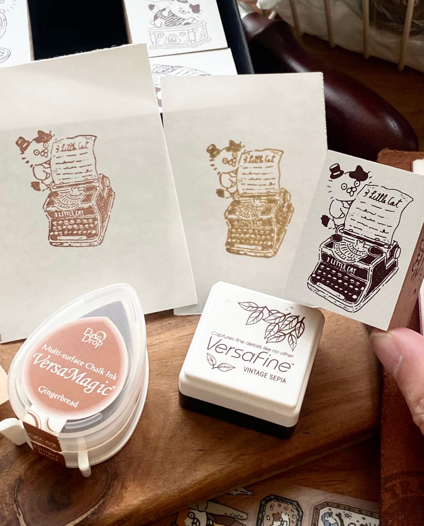 NEW! 3 Little Cat - Vintage Detective Agency | 5pcs Rubber Stamp Set