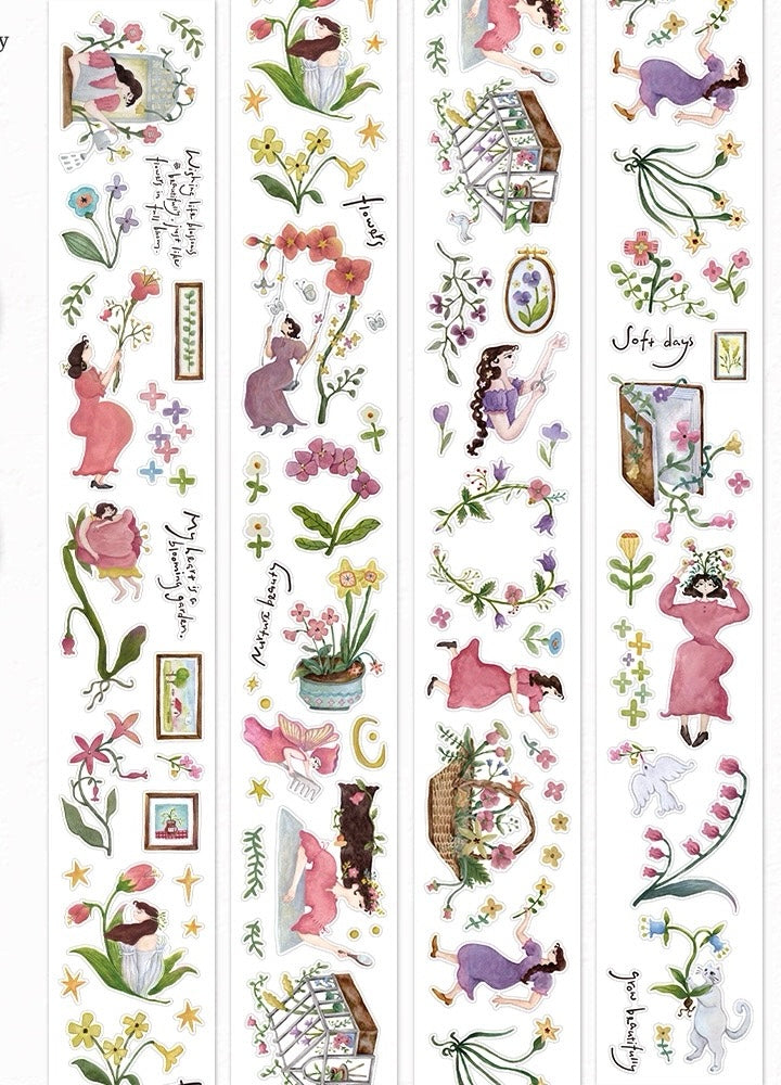 NEW! Muzishan Studio - My heart is a blooming garden | Kiss-cut | 5cm Tape | Release Paper | 5.65M