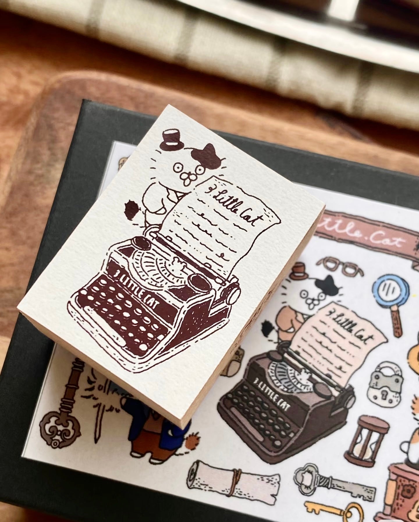 NEW! 3 Little Cat - Vintage Detective Agency | 5pcs Rubber Stamp Set