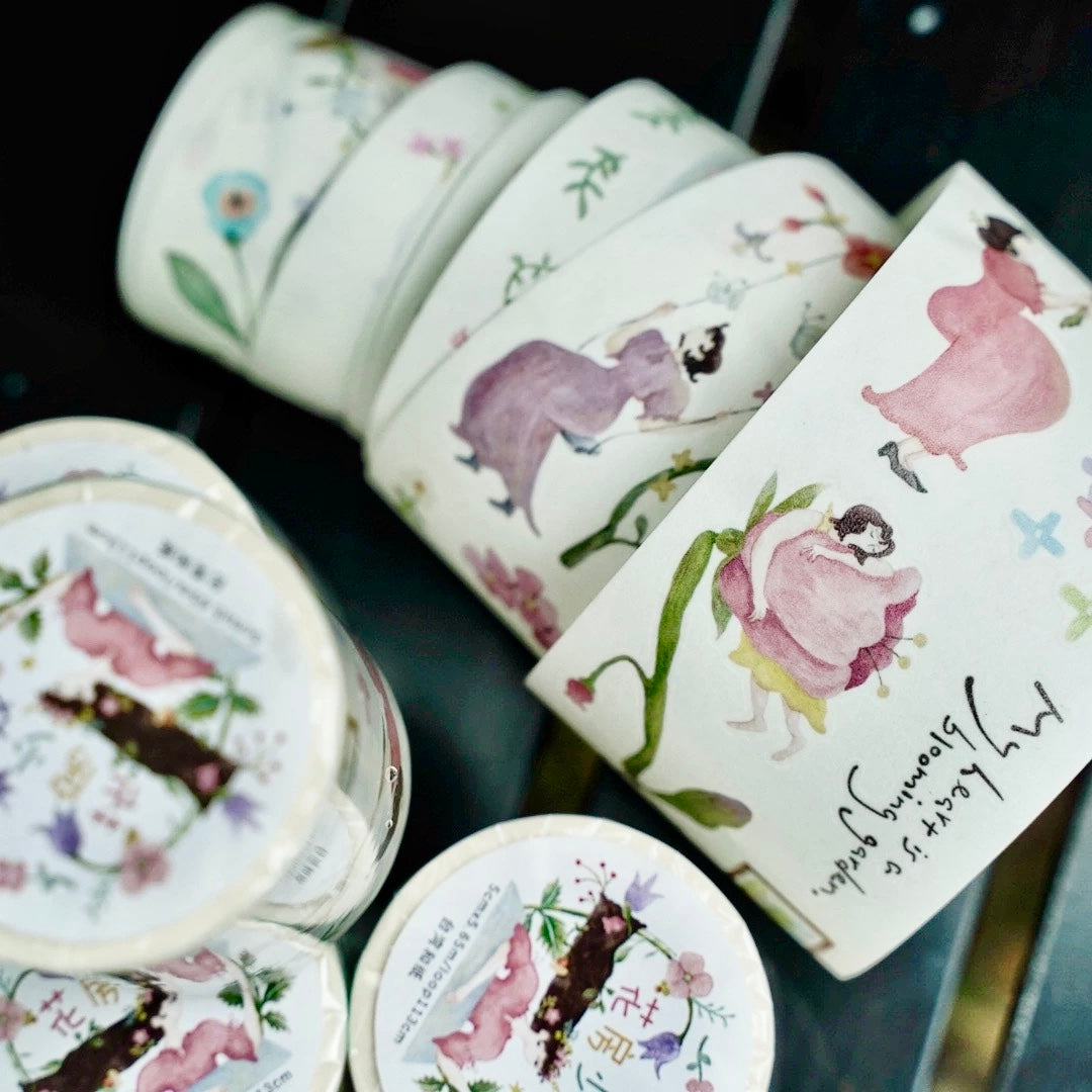 NEW! Muzishan Studio - My heart is a blooming garden | Kiss-cut | 5cm Tape | Release Paper | 5.65M