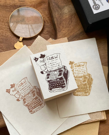 NEW! 3 Little Cat - Vintage Detective Agency | 5pcs Rubber Stamp Set