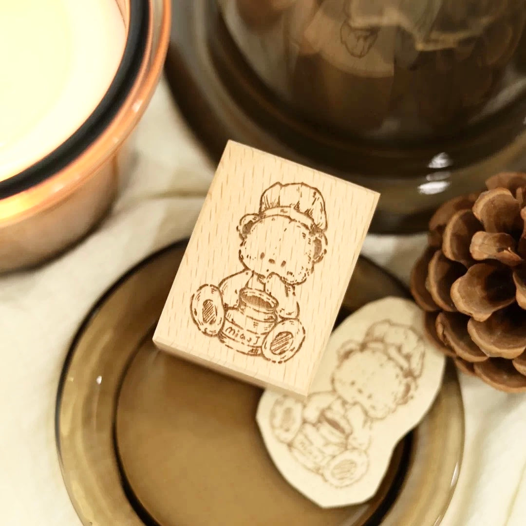 NEW! Miao Fu Shop - Baking Diary - Little Bear's Kitchen | 9pcs Stamp Set | Rubber Stamps