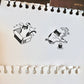 Two Raccoons - Everyday Cat Drama | Wooden Box | 4pcs Rubber Stamp Set