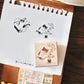 Two Raccoons - Everyday Cat Drama | Wooden Box | 4pcs Rubber Stamp Set