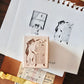 Two Raccoons - Everyday Cat Drama | Wooden Box | 4pcs Rubber Stamp Set
