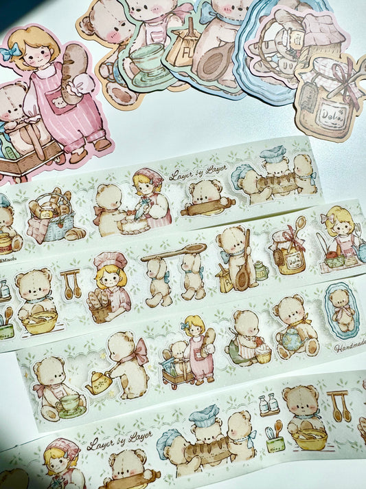 NEW! Miao Fu Shop - Cottage Baking Diary | Kiss-cut | 4.5cm Tape | Release Paper | 5.25M