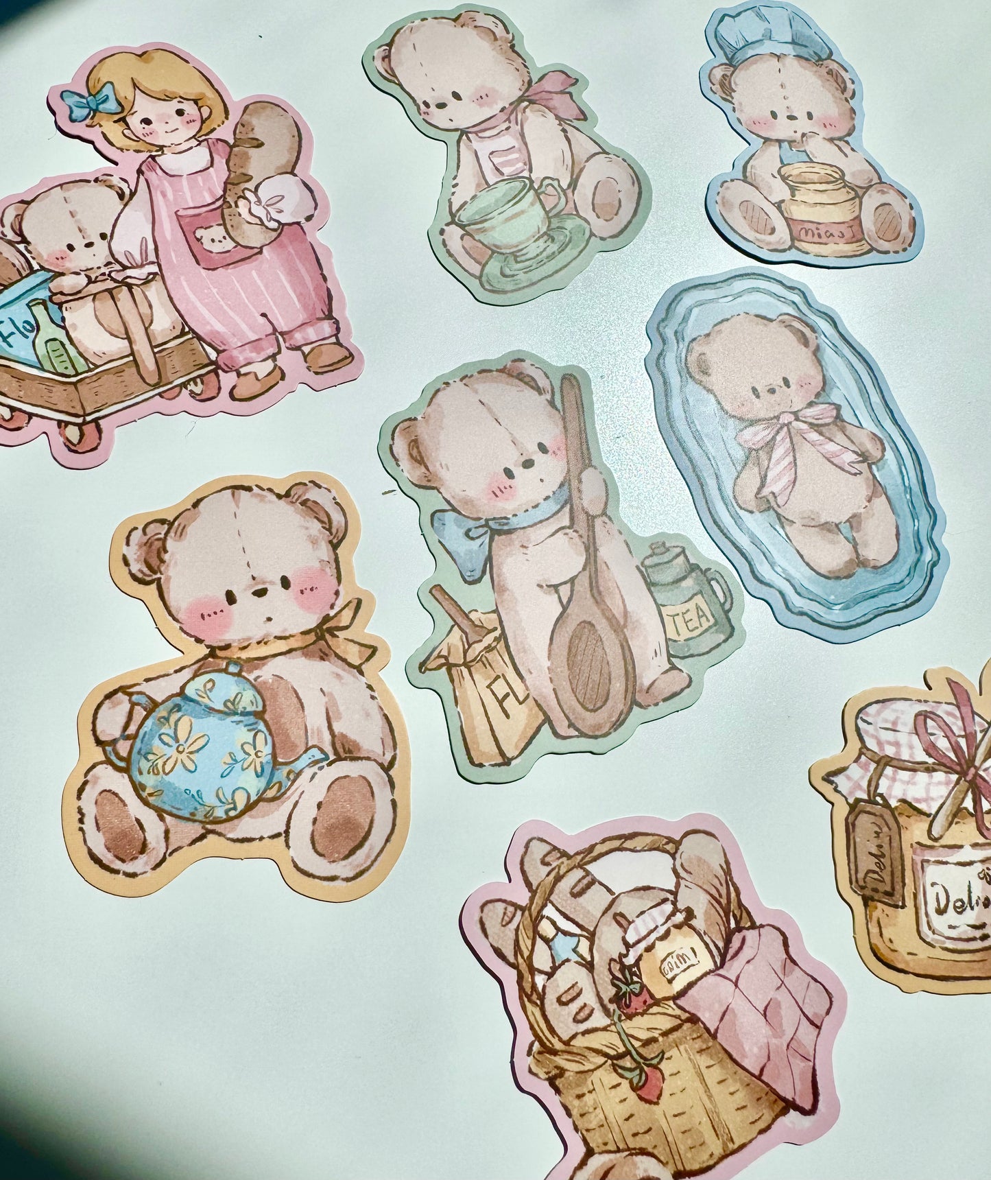 NEW! Miao Fu Studio - Baking Bear | 8pcs Card | Ephemera Paper