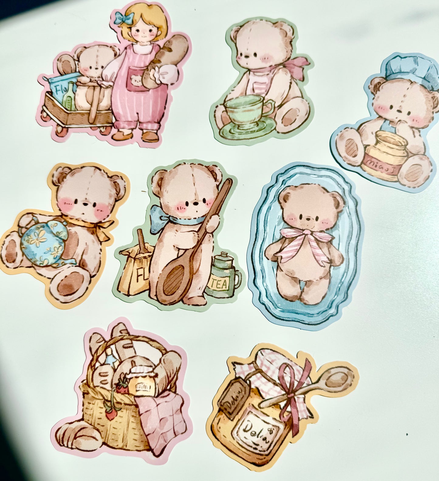 NEW! Miao Fu Studio - Baking Bear | 8pcs Card | Ephemera Paper