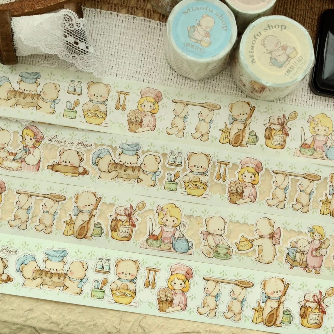 NEW! Miao Fu Studio - Cottage Baking Diary | Kiss-cut | 4.5cm Tape | Release Paper | 5.25M