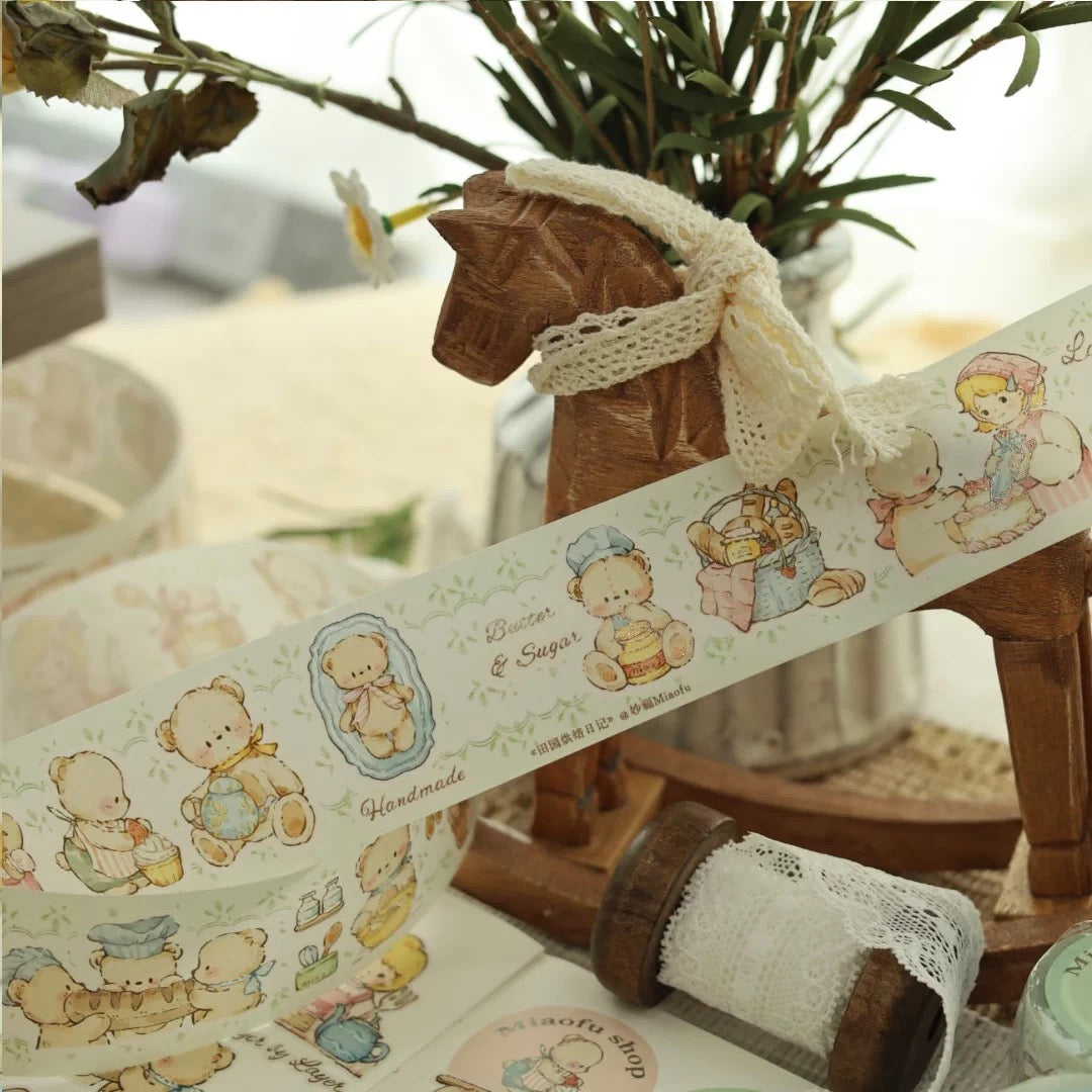 NEW! Miao Fu Studio - Cottage Baking Diary | Kiss-cut | 4.5cm Tape | Release Paper | 5.25M