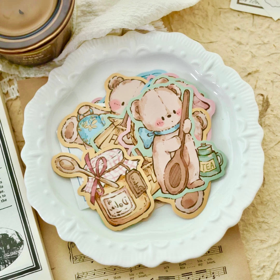 NEW! Miao Fu Studio - Baking Bear | 8pcs Card | Ephemera Paper