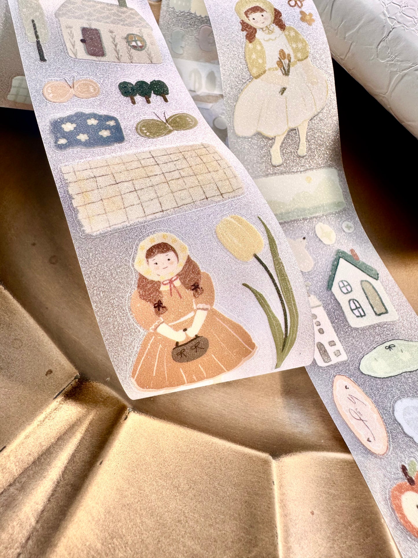 Lu Yu Studio - Countryside | Kiss-cut | 5cm Glitter PET Tape | Release Paper | 5M