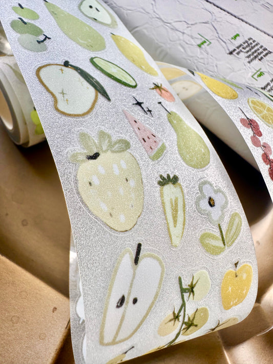 Lu Yu Studio - Little Fruits | Kiss-cut | 6cm Glitter PET Tape | Release Paper | 5M