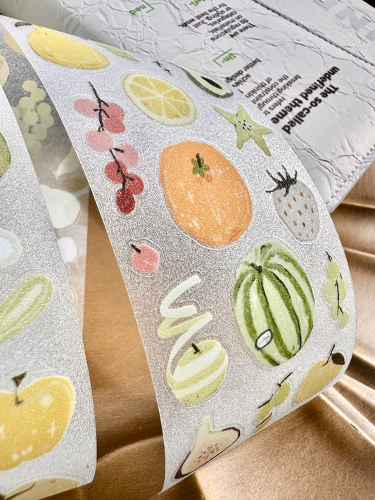 Lu Yu Studio - Little Fruits | Kiss-cut | 6cm Glitter PET Tape | Release Paper | 5M