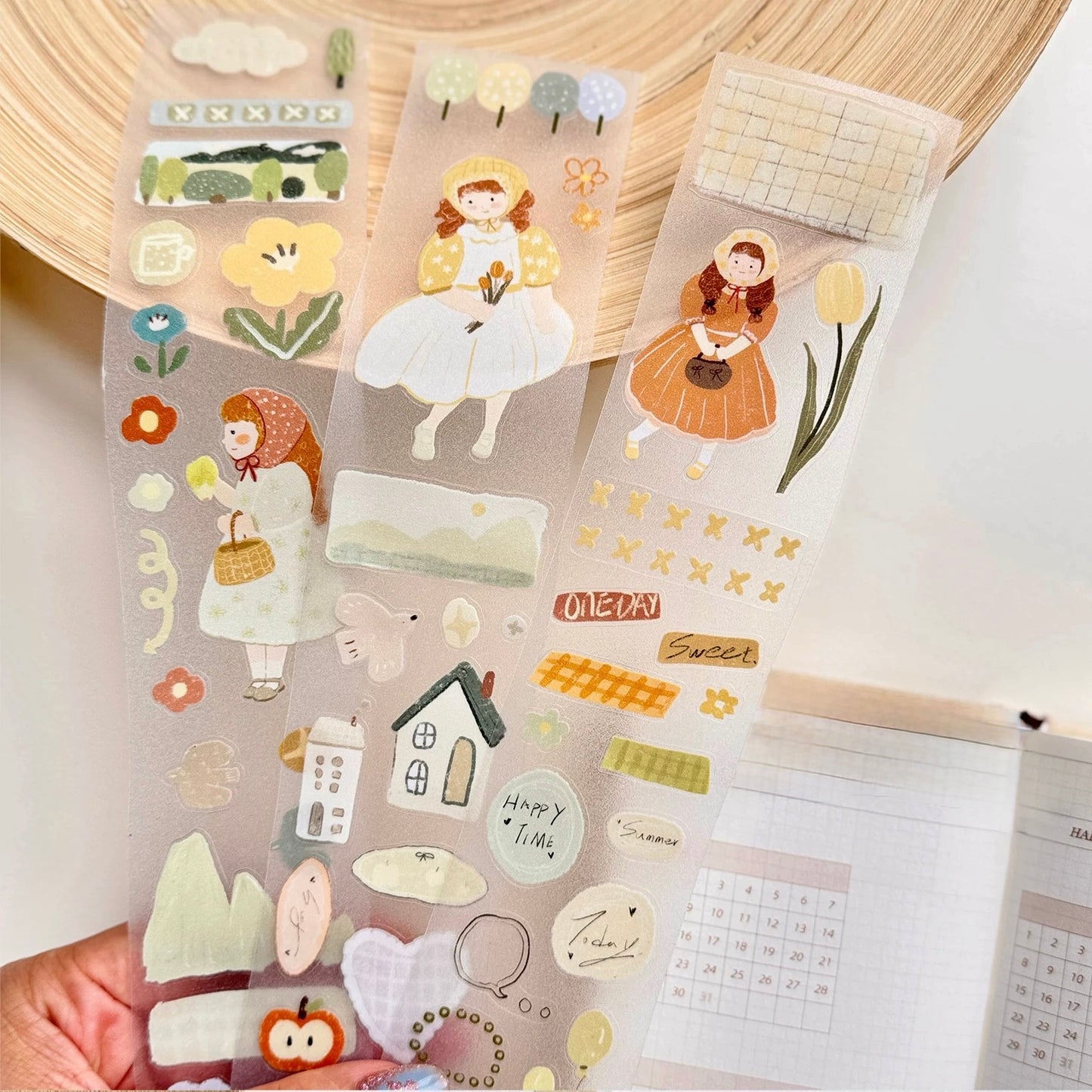 Lu Yu Studio - Countryside | Kiss-cut | 5cm Glitter PET Tape | Release Paper | 5M