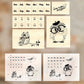 NEW! The Bagel - Calendar | 25pcs Stamp Set | With Wooden Box | Rubber Stamps