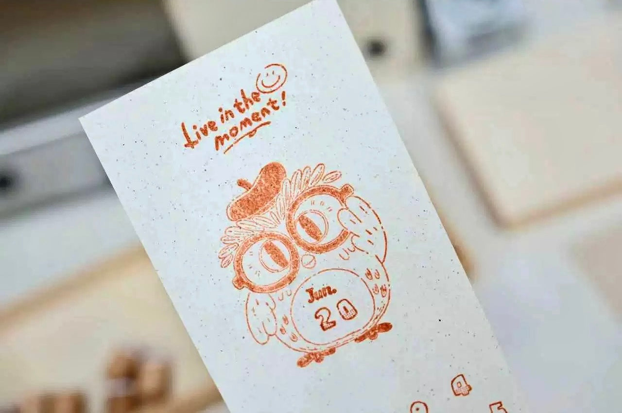 NEW! The Bagel - Calendar | 25pcs Stamp Set | With Wooden Box | Rubber Stamps