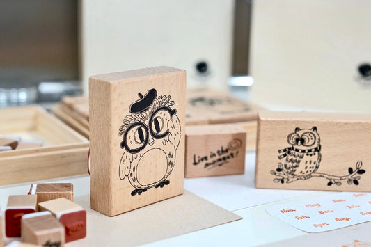 NEW! The Bagel - Calendar | 25pcs Stamp Set | With Wooden Box | Rubber Stamps