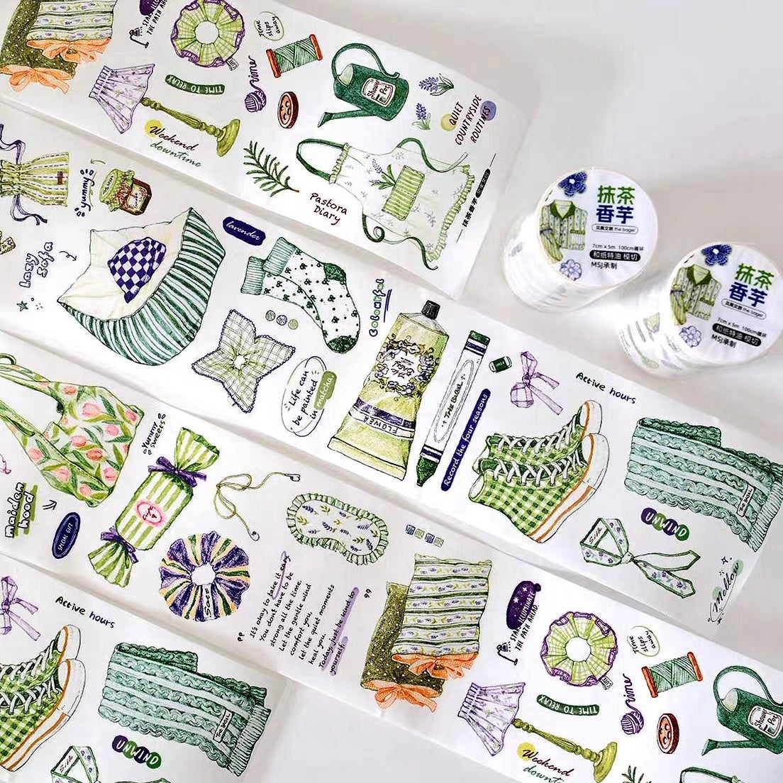 NEW! The Bagel - Matcha & Taro | Kiss-cut | 7cm Tape | Release Paper | 5M