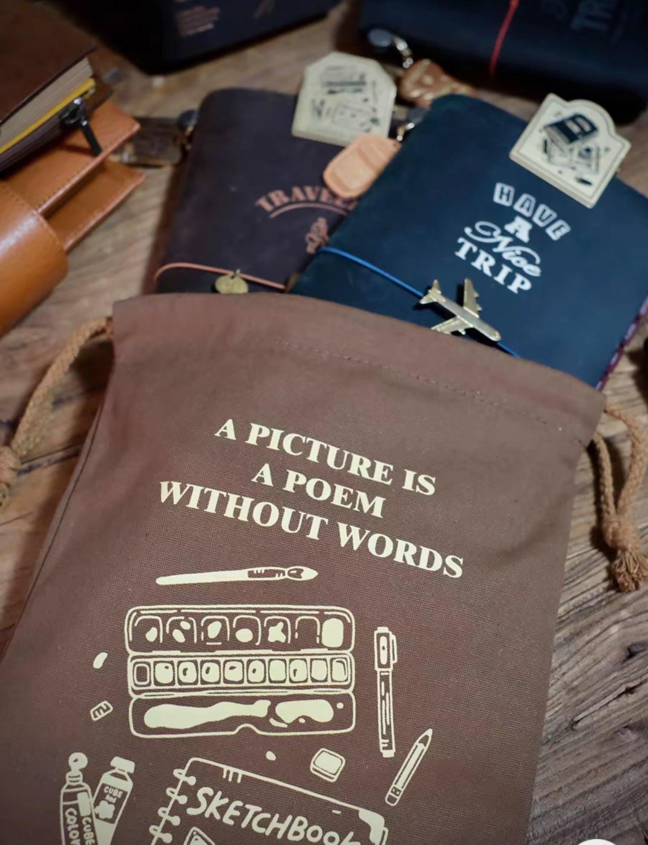 Cube Fish - Painting| TN | Notebook | Planner Fabric Bag | Journaling Accessories