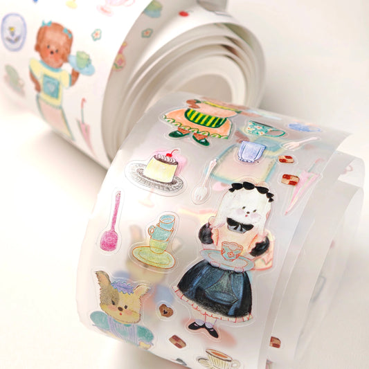 ( ARRIVED! ) PUKAPUKA -  | Kiss-cut | 5cm Glitter PET Tape | Release Paper | 5M