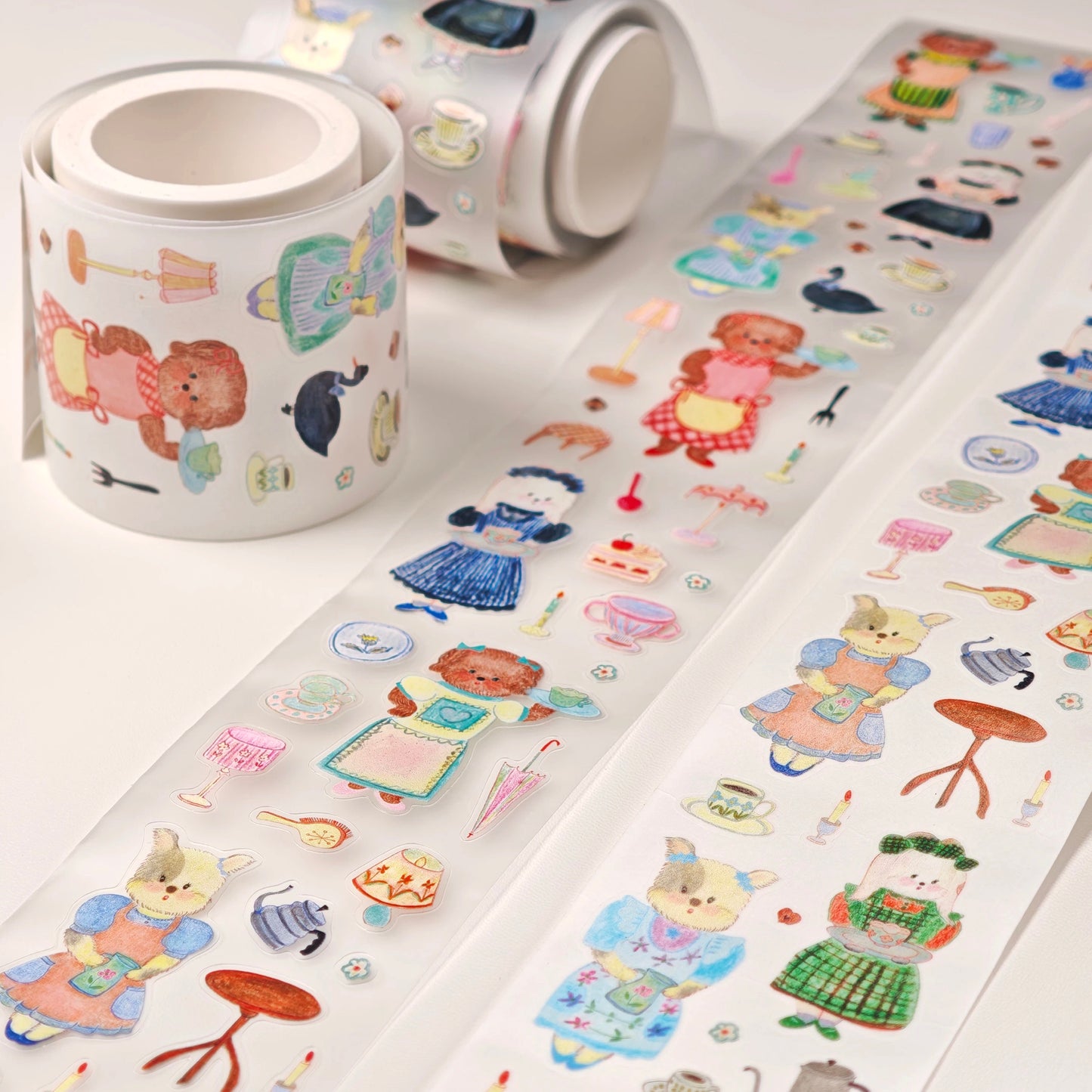 ( ARRIVED! ) PUKAPUKA -  | Kiss-cut | 5cm Glitter PET Tape | Release Paper | 5M
