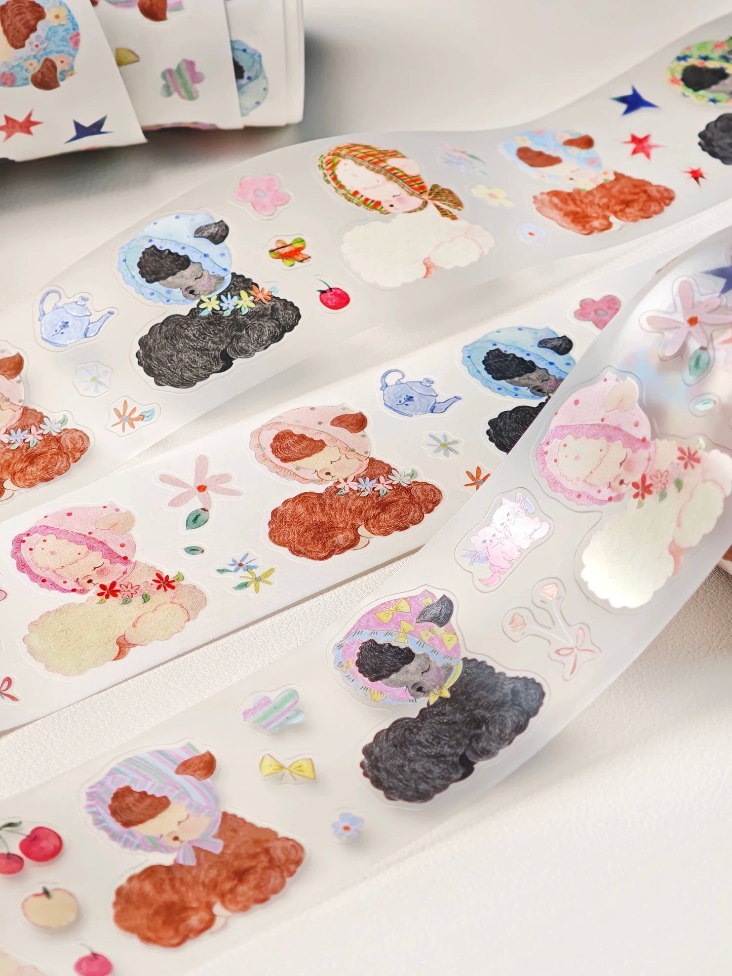 ( ARRIVED! ) PUKAPUKA -  | Kiss-cut | 5cm Glitter PET Tape | Release Paper | 5M