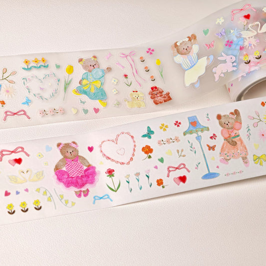( ARRIVED! ) PUKAPUKA -  | Kiss-cut | 5cm Glitter PET Tape | Release Paper | 5M