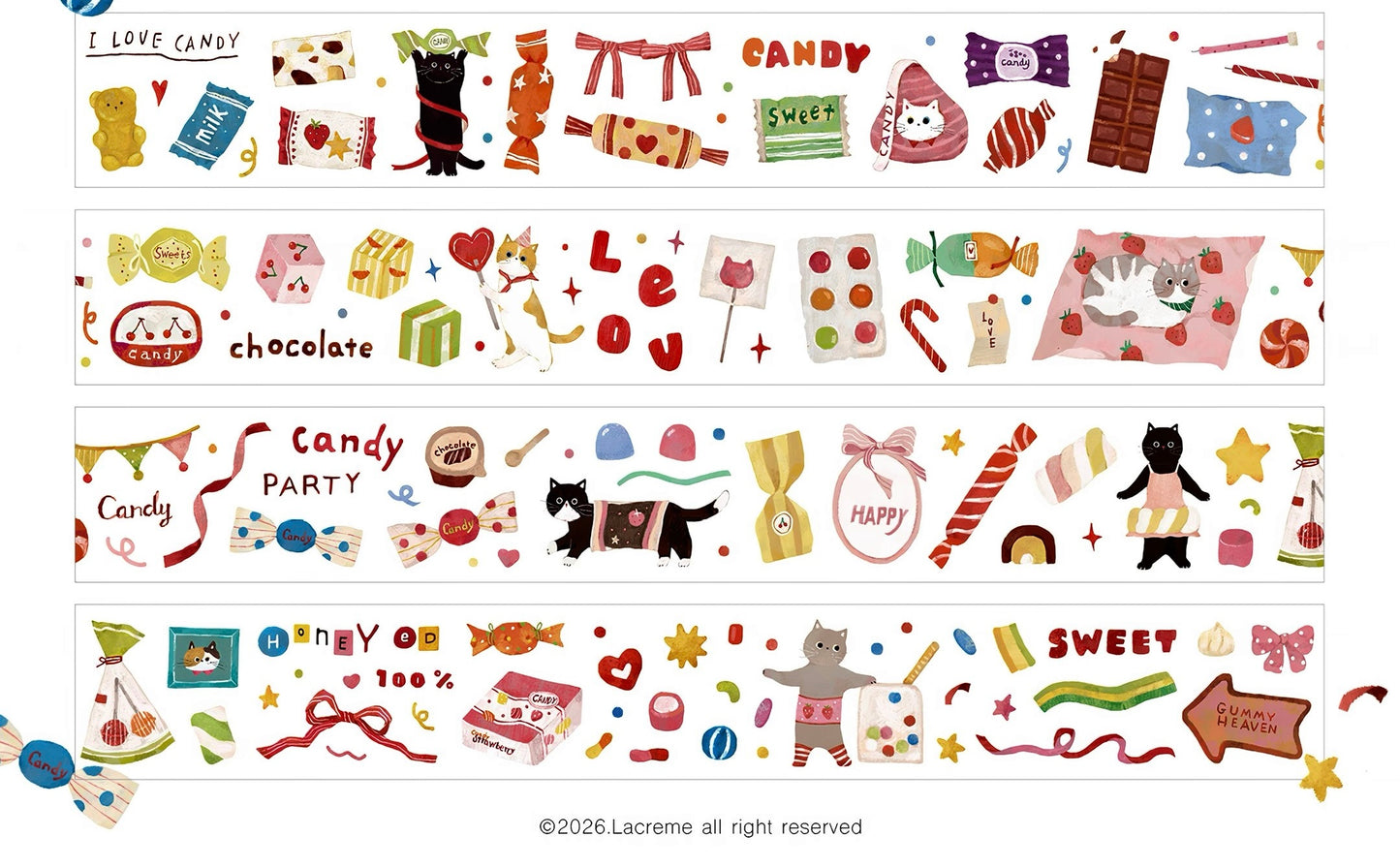 NEW! Lacreme X Cookie - Candy Jar | Kiss-cut | 3.5cm Washi Paper | Release Paper | 5M