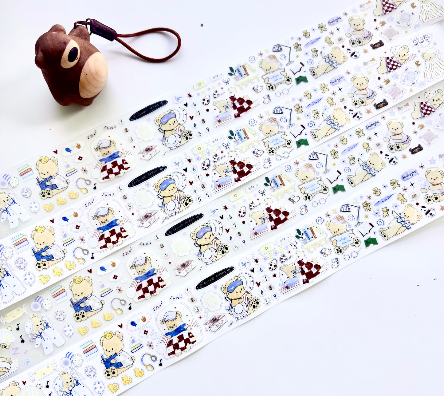 NEW! Wines - Goodnight Little Bear | Kiss-cut | 5cm Glitter Tape | Release Paper | 5M