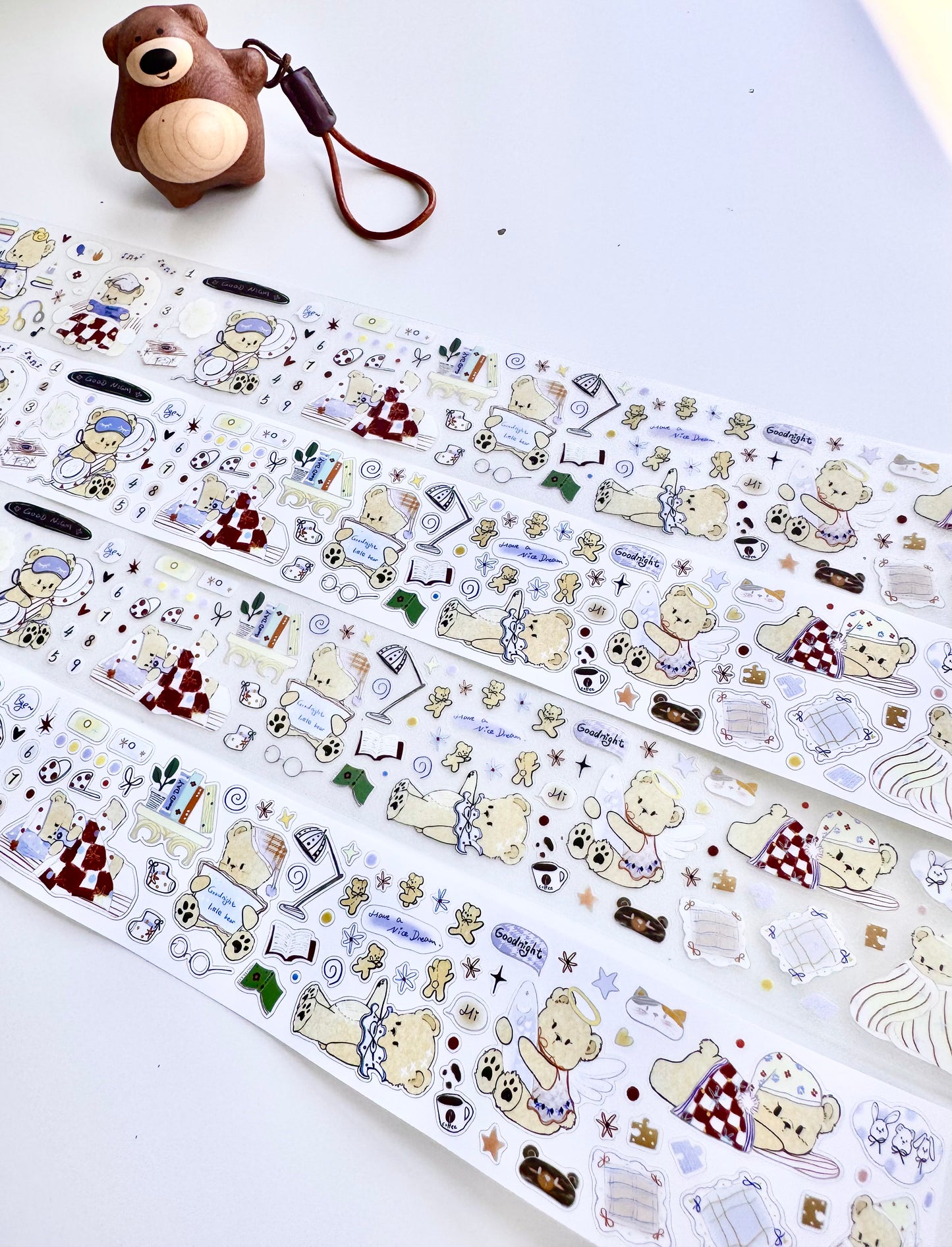 NEW! Wines - Goodnight Little Bear | Kiss-cut | 5cm Glitter Tape | Release Paper | 5M