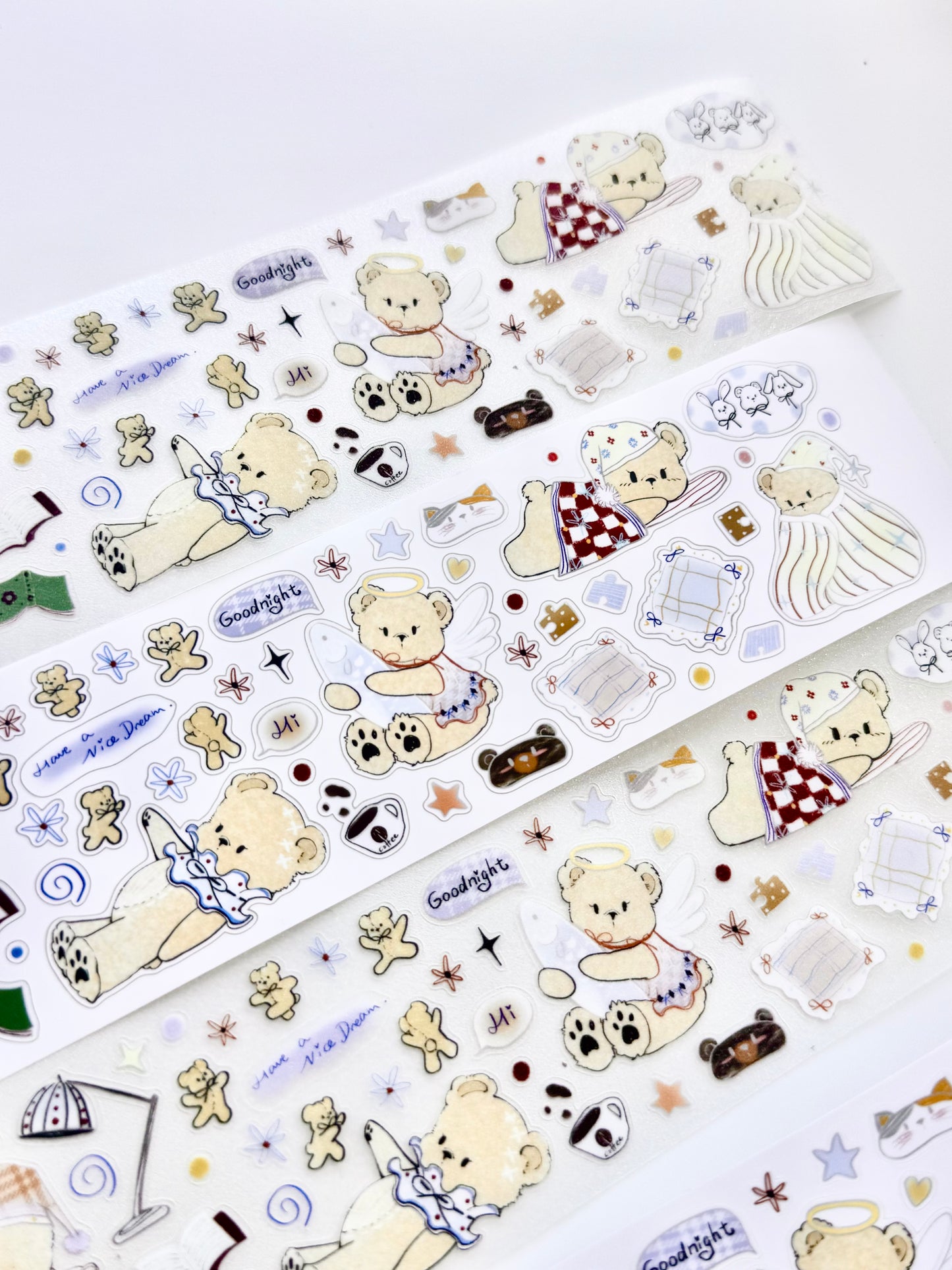 NEW! Wines - Goodnight Little Bear | Kiss-cut | 5cm Glitter Tape | Release Paper | 5M
