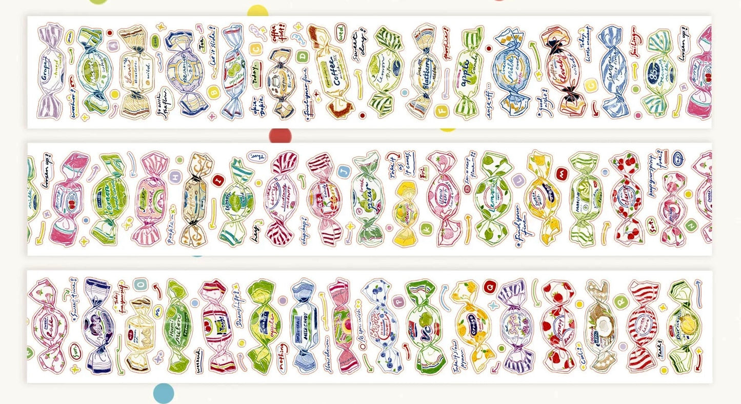 NEW! D.F Studio - Candy | Kiss-cut | 5cm Washi Tape | Release Paper | 5.28M