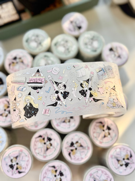 Neinei - The Little Witch - Stationery | Kiss-cut | 7cm Glitter PET Tape | Release Paper | 5M