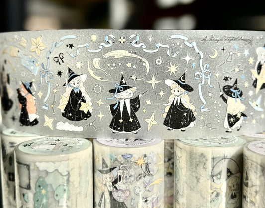 Neinei - The Little Witch - Nebula | Kiss-cut | 7cm Glitter PET Tape | Release Paper | 5M