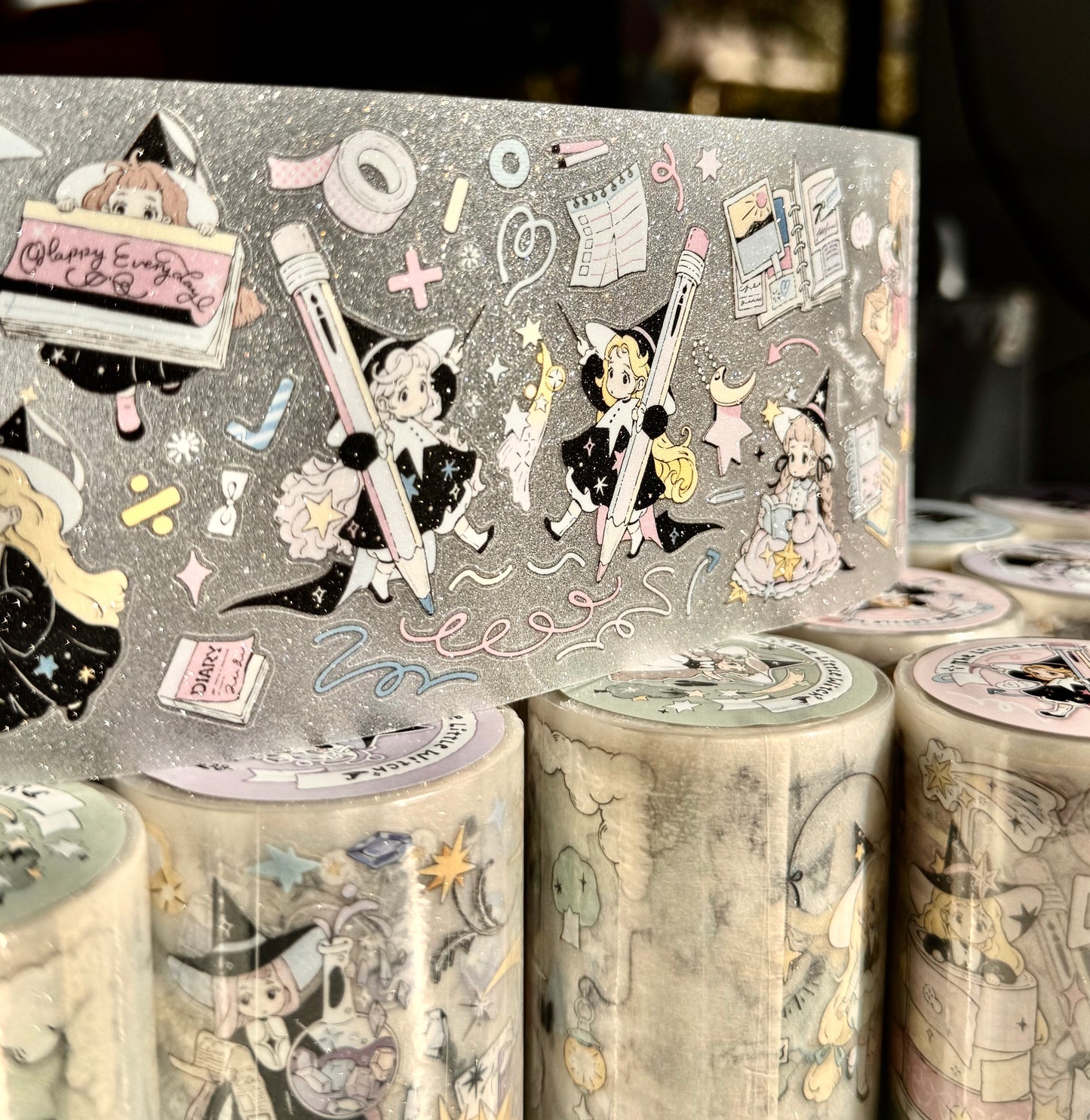 Neinei - The Little Witch - Stationery | Kiss-cut | 7cm Glitter PET Tape | Release Paper | 5M