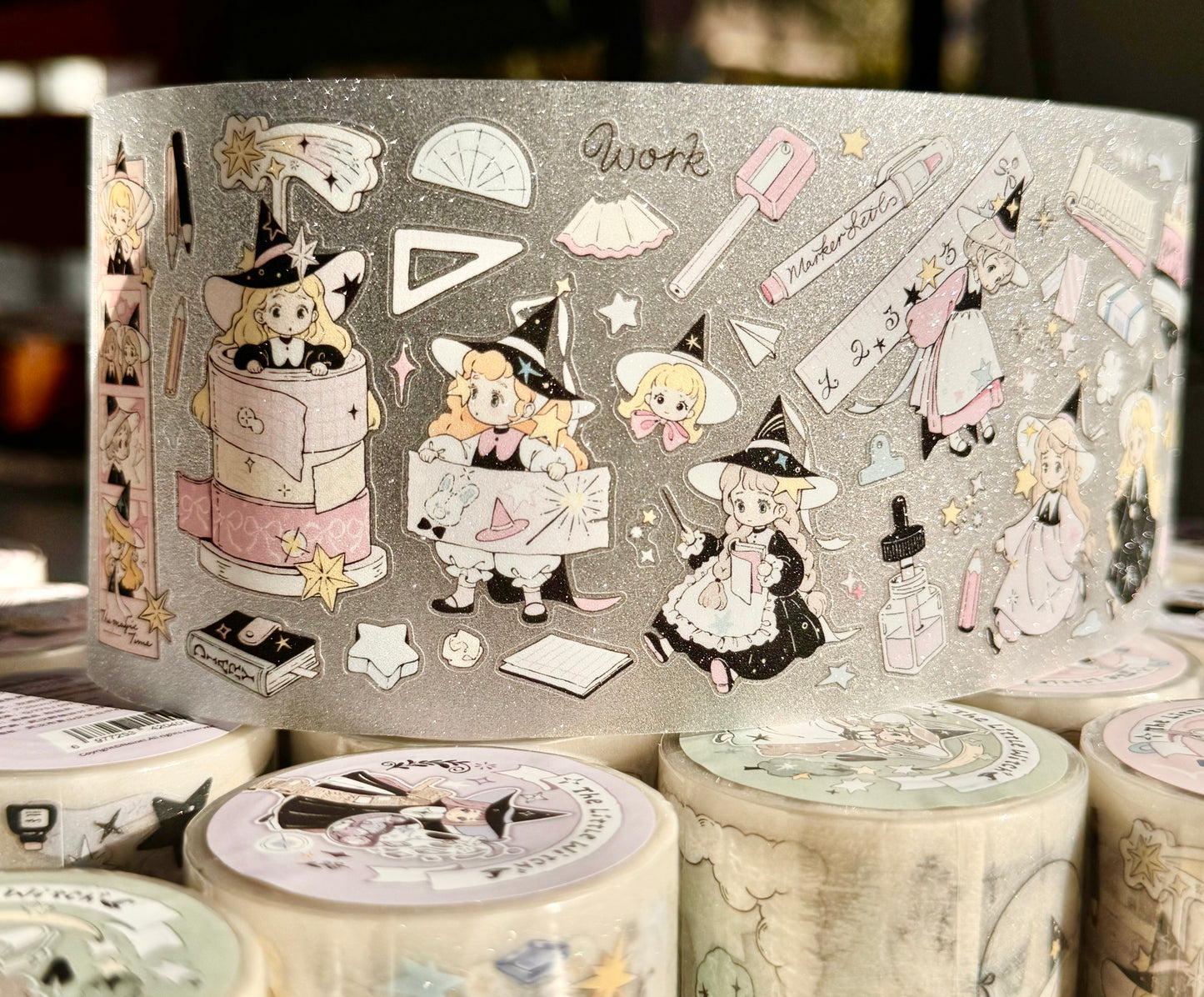 Neinei - The Little Witch - Stationery | Kiss-cut | 7cm Glitter PET Tape | Release Paper | 5M