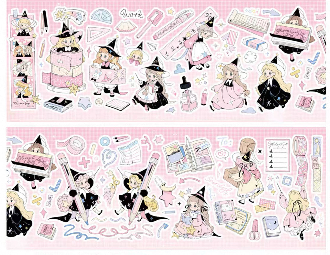 Neinei - The Little Witch - Stationery | Kiss-cut | 7cm Glitter PET Tape | Release Paper | 5M