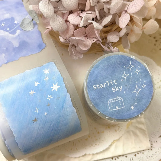 NEW! Hairmo X 63penhouse - Starlit Sky | Silver Foil | Kiss-cut | 5cm PET Tape | Release Paper | 5M
