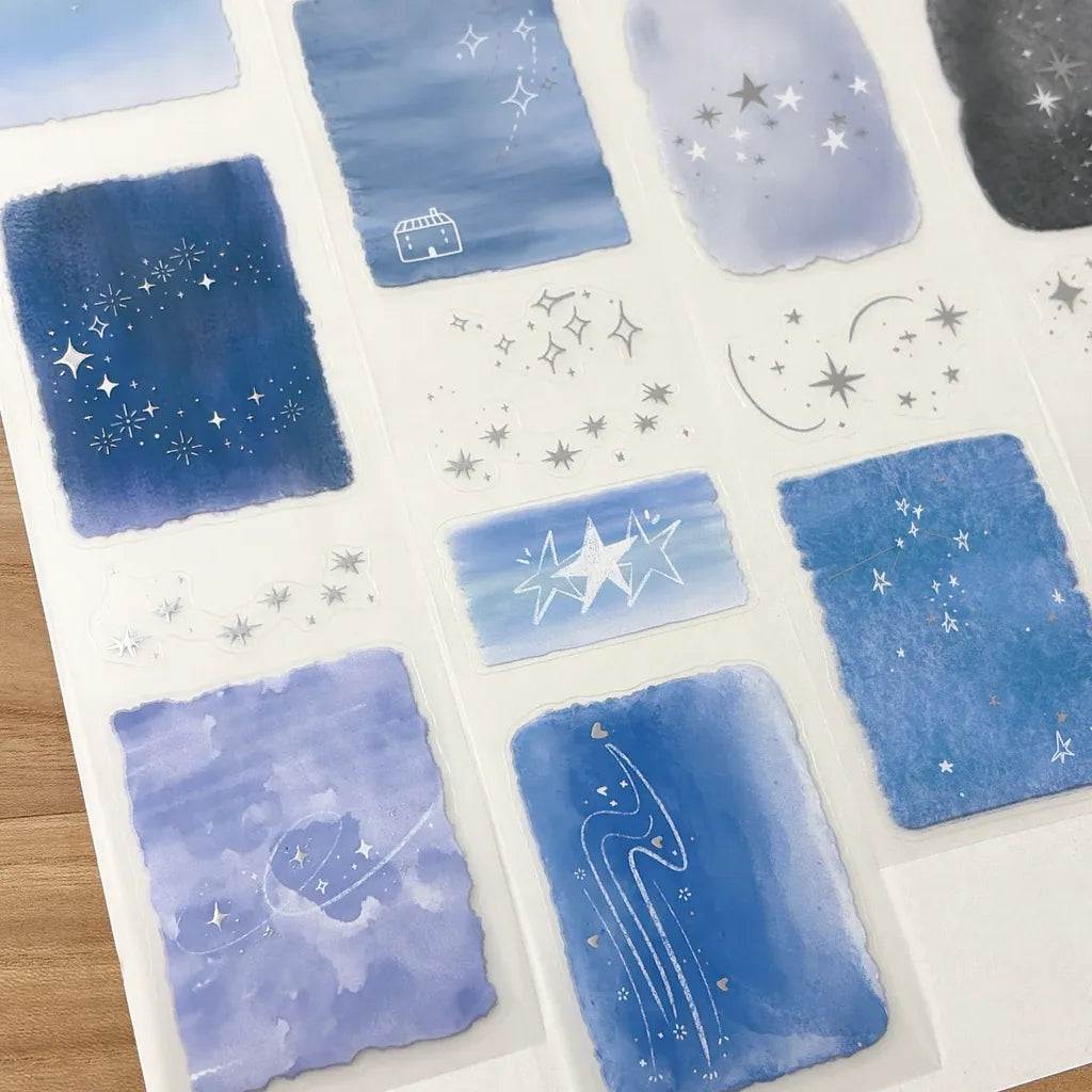 NEW! Hairmo X 63penhouse - Starlit Sky | Silver Foil | Kiss-cut | 5cm PET Tape | Release Paper | 5M