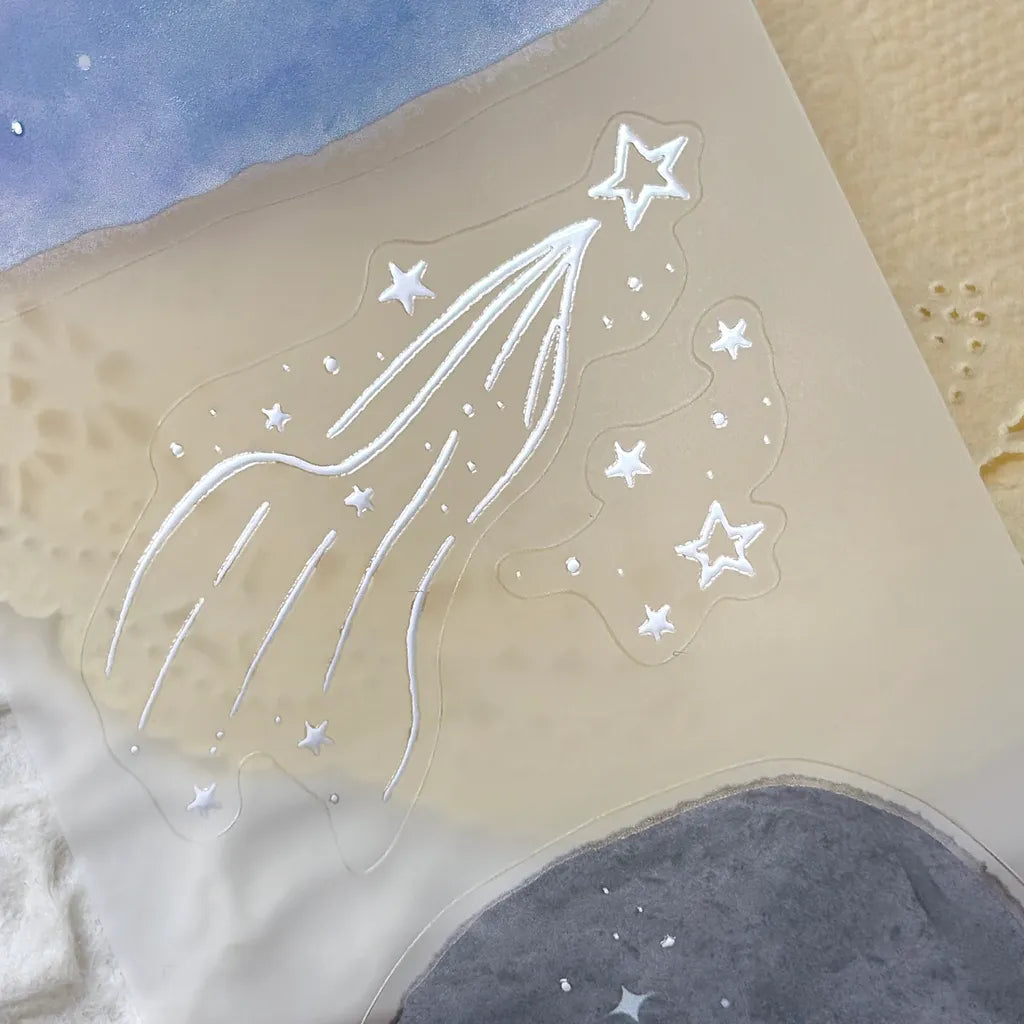 NEW! Hairmo X 63penhouse - Starlit Sky | Silver Foil | Kiss-cut | 5cm PET Tape | Release Paper | 5M