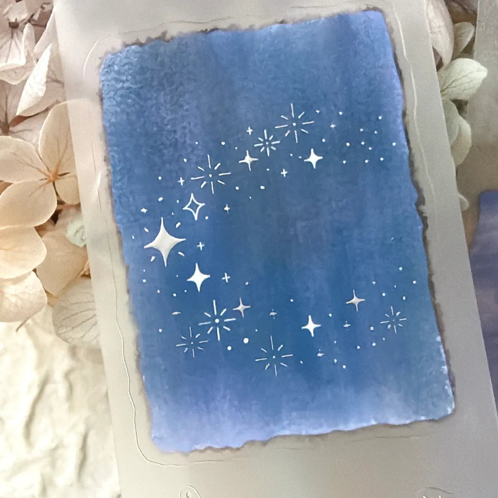 NEW! Hairmo X 63penhouse - Starlit Sky | Silver Foil | Kiss-cut | 5cm PET Tape | Release Paper | 5M