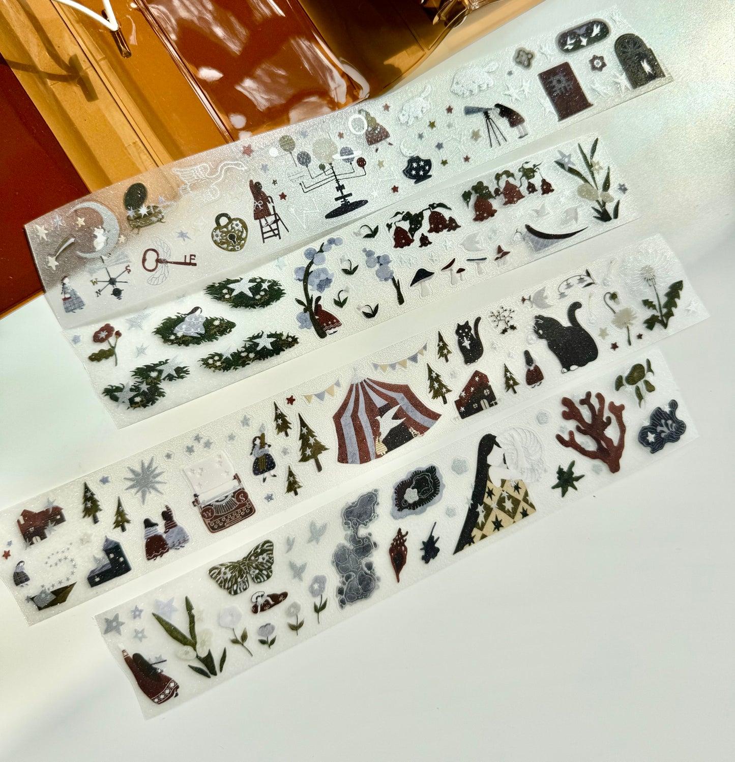 NEW! Idiot_sandwich X 63penhouse - Starry Whisper | Silver Foil | Kiss-cut | 4cm Glitter Tape | Release Paper | 5M