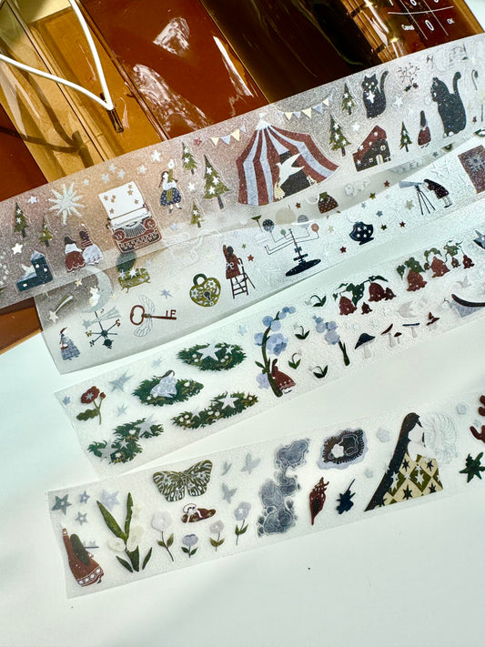 NEW! Idiot_sandwich X 63penhouse - Starry Whisper | Silver Foil | Kiss-cut | 4cm Glitter Tape | Release Paper | 5M