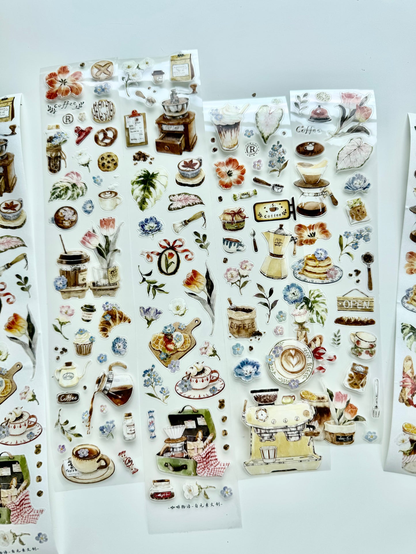 NEW! ZYS Studio - Coffee & Blooms | Kiss-cut | 5.5cm Tape | Release Paper | 5.2M
