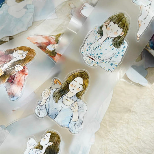 DingDing - No.38  Have a drink | Kiss-cut | 5cm PET Tape |  Release Paper | 10M