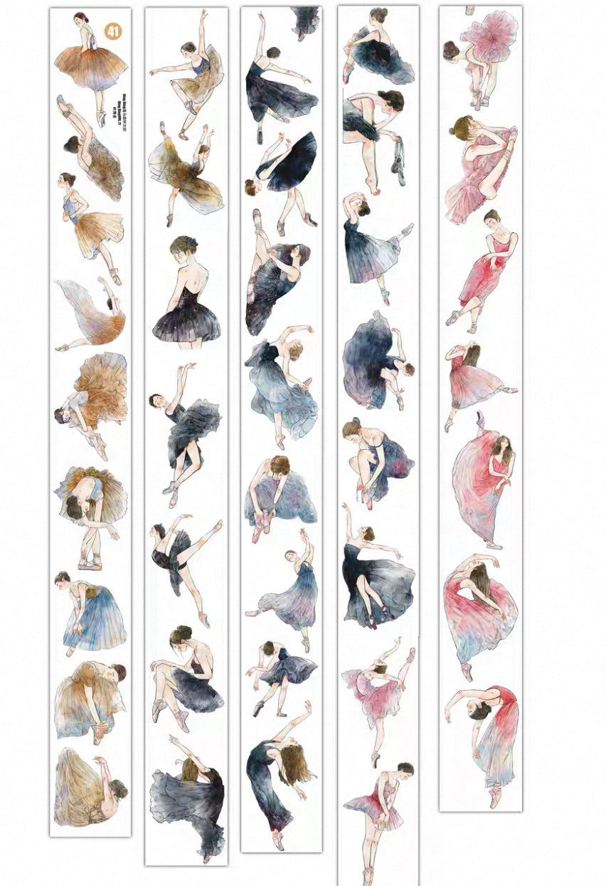 NEW! DingDing - No.41 The Dancer | Kiss-cut | 6.5cm Matte PET Tape |  Release Paper | 10M