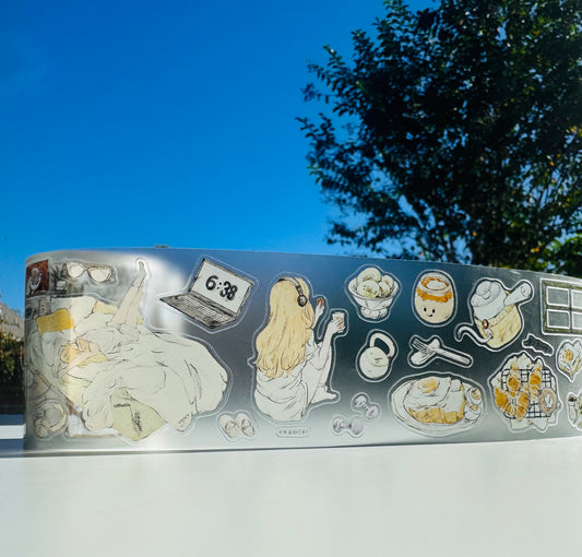 NEW! XBJia Studio - A Day in My Life | Kiss-cut | 5.5cm PET Tape | Release Paper | 6M