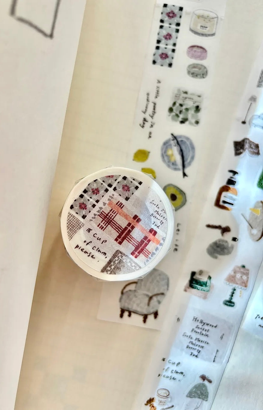 NEW! Pion - Cozy Mood | Kiss-cut | 3.5cm Washi Tape | Release Paper | 5.7M