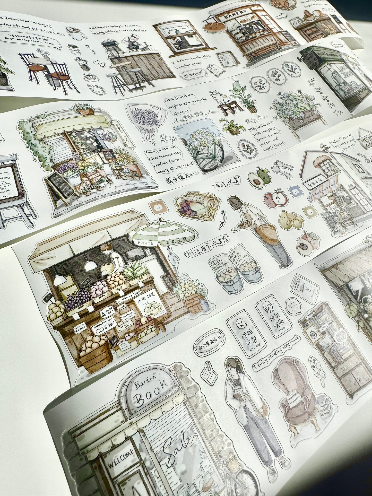 NEW! XBJia Studio - Shop Street | Kiss-cut | 7.5cm Tape | Release Paper | 6M